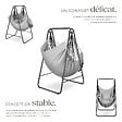 TECTAKE - Fauteuil suspendu ALISON style boho avec une capacité de charge de 160kg gris - vignette