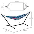 OUTSUNNY - Hamac de jardin avec support en métal époxy hamac sur pied 1 place charge max. 120 Kg sac transport multicolore - vignette