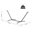 OUTSUNNY - Support pied de hamac structure robuste métal époxy noir hauteur réglable 6 niveaux dim. 2,80L x 1,20l x 1,10H m - vignette