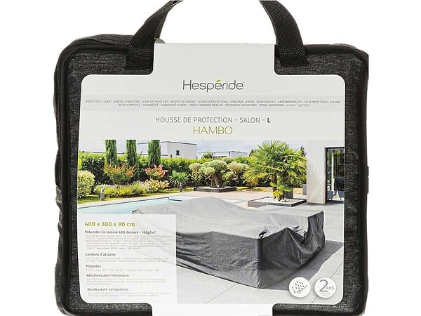 HESPERIDE - Housse pour salon de jardin Hambo L gris - 400 x 300 x 90 cm - Hespéride - large