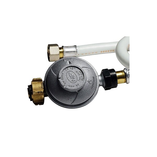 KEMPER - Kit détendeur gaz 28 mbar Butane + Tuyau gaz flexible 1m Poêle à gaz Chauffage gaz Barbecue gaz - large