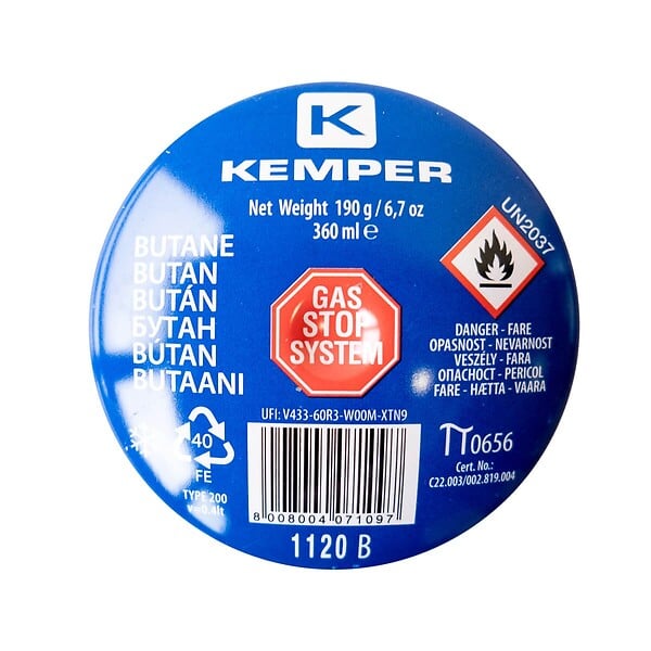 KEMPER - Pack de 36 Cartouches gaz 190g butane perçable sécurité stop-gaz Kemper - large