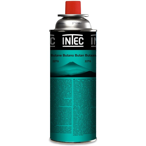 INTEC - Pack 12 Bouteilles de gaz Butane 227gr Cartouche gaz Camping Compacte Encliquetable Réchaud Désherbeur Barbecue INTEC - large