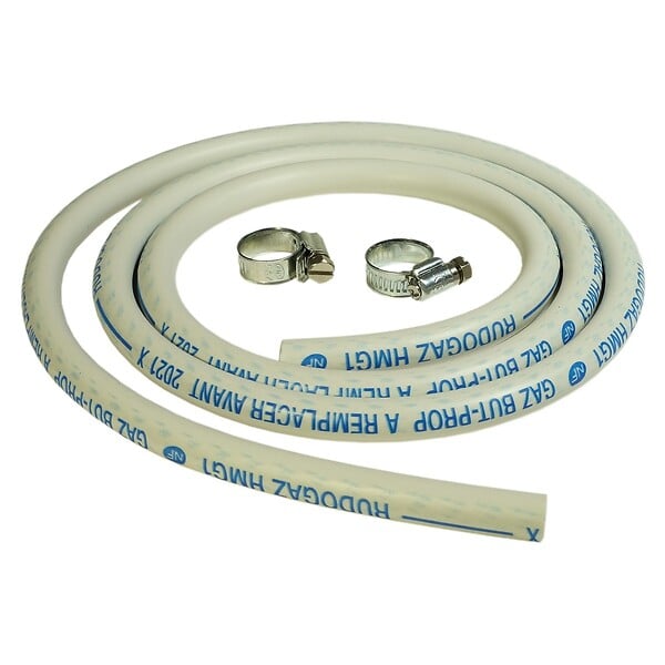 PROWELTEK - Kit connexion gaz complet pour réchauds gaz tuyau souple 1.50m + Embout tétine + Détendeur butane 28 mbars - large