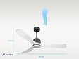PURLINE - Ventilateur de plafond Réversible  Thermostat Dimmable Wifi Moteur à courant continu Toits en pente Télécommande Lumière à trois tons Hypersilence Mémoire - vignette