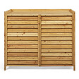 ID MARKET - Cache climatiseur 95 x 50 x 80 cm bois naturel protection unité extérieure pour pompe à chaleur - vignette