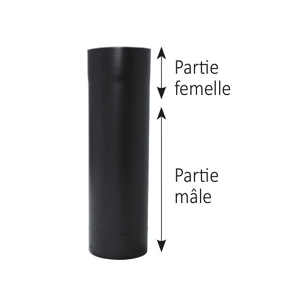 TEN - Tuyau rigide TEN 344011 émail noir mat 100cm D150mm - large