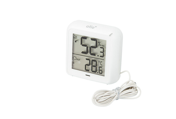 OTIO - Thermomètre hygromètre Blanc à sonde filaire et capteur de précision - Otio - large