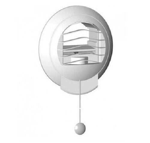 UNELVENT - Bouche d'extraction autoreglable bi-débit BARP 45/105 - ø 125mm - 45m³/h - Avec manchette placo 3 griffes - Cordelette - large