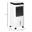 HOMCOM - HOMCOM Ventilateur rafraichisseur humidificateur ioniseur 4 en 1 avec télécommande - portable silencieux oscillant 60W - capacité max. réservoir 10L - idéal pièces 20 m² max. - blanc noir - vignette