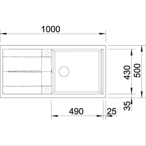 BLANCO - Evier à Encastrer 60cm Manuel Anthracite Avec Siphon - 515752 - large