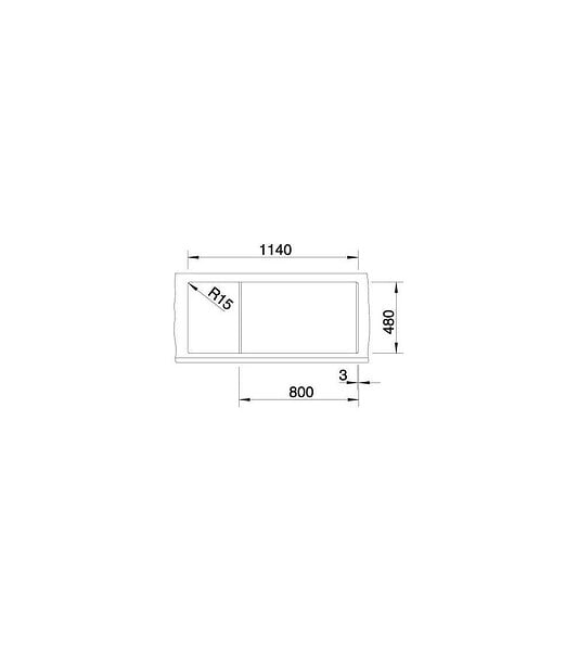 BLANCO - evier à encastrer 80cm manuel anthracite avec siphon - 513267 - large