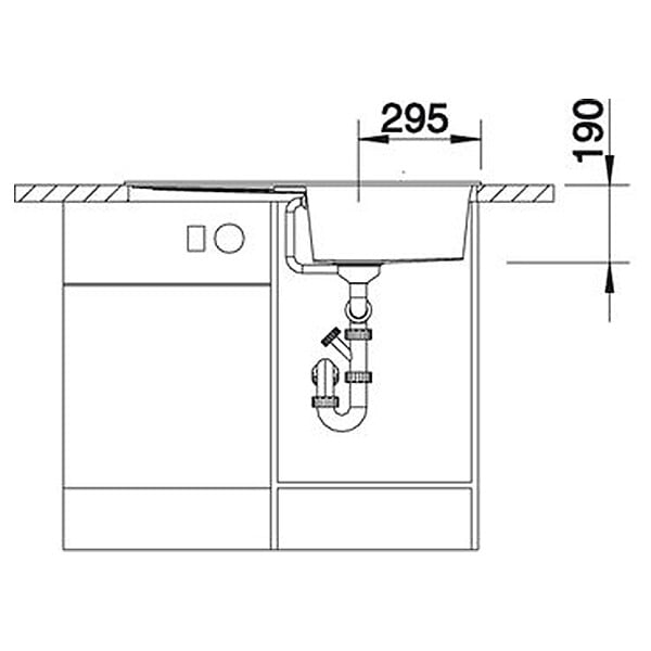 BLANCO - Evier à Encastrer 50cm Manuel Anthracite Avec Siphon - 513221 - large