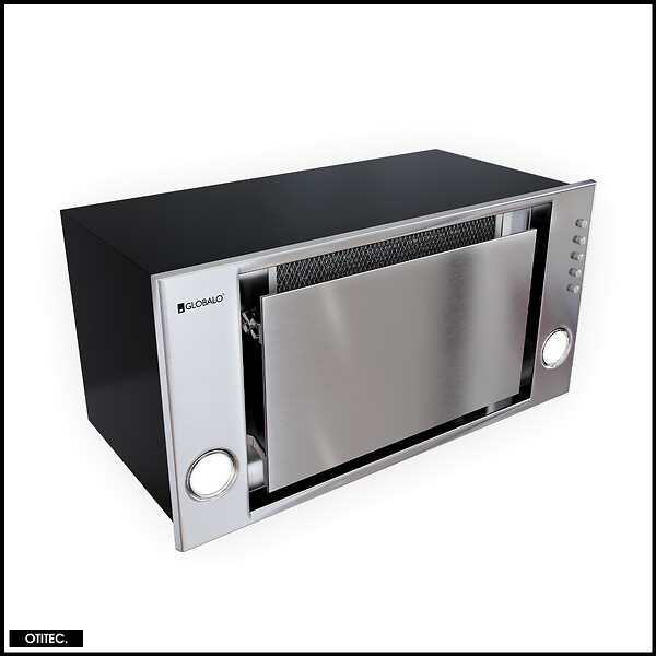 OTITEC - Hotte Casquette Aspirante Silencieuse - 60 cm - 525 m3/h - RETIO - Inox - large