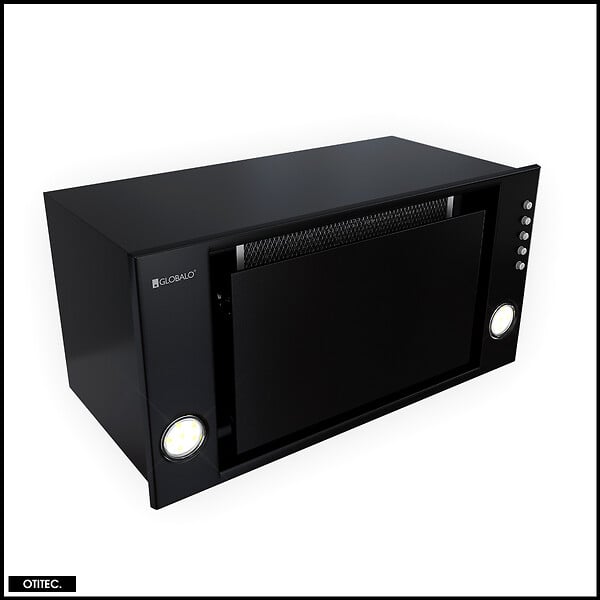 OTITEC - Hotte Casquette Aspirante Silencieuse - 60 cm - 525 m3/h - RETIO - Noir - large