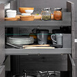 EMUCA - Tiroir Extérieur Vertex 40kg côtés en verre 131mm de haut, 500mm de profondeur, Acier & Aluminium et Verre, Gris Anthracite - vignette
