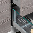 EMUCA - Tiroir Extérieur Vertex 40kg côtés en verre 131mm de haut, 500mm de profondeur, Acier & Aluminium et Verre, Gris Anthracite - vignette