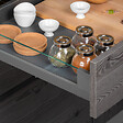 EMUCA - tiroir Extérieur Vertex 40kg côtés en verre 93mm de haut, 450mm de profondeur, Acier & Aluminium et Verre, Gris Anthracite - vignette