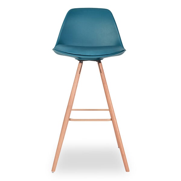 ID MARKET - Lot de 4 tabourets de bar SARA mix color gris foncé, gris clair, blanc et bleu canard - large
