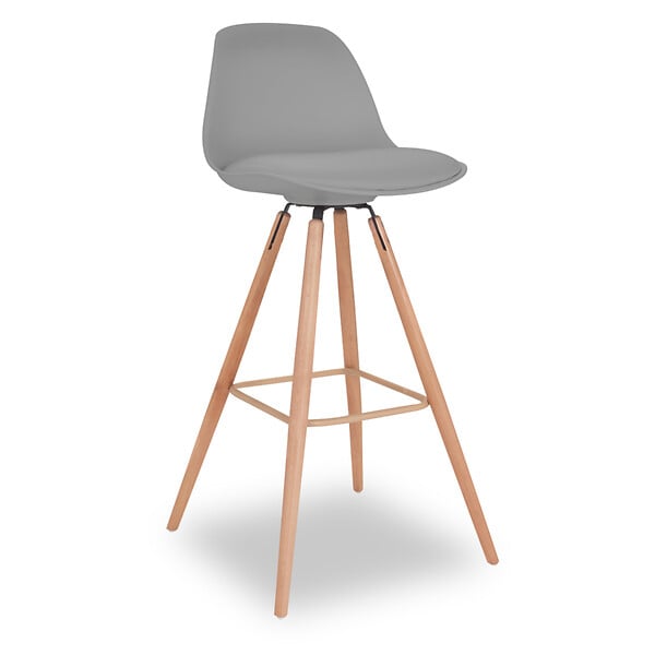 ID MARKET - Lot de 4 tabourets de bar SARA mix color gris foncé, gris clair, blanc et bleu canard - large