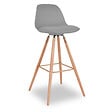ID MARKET - Lot de 4 tabourets de bar SARA mix color gris foncé, gris clair, blanc et bleu canard - vignette