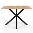 ID MARKET - Table à manger rectangle ALIX 6 personnes pied araignée bois et noir 110 cm - vignette