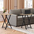 ID MARKET - Lot de 2 tables d'appoint pliantes DETROIT design industriel - vignette