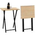 ID MARKET - Lot de 2 tables d'appoint pliantes DETROIT design industriel - vignette