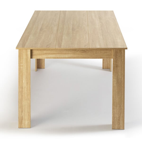 ID MARKET - Table à manger rectangle GEORGIA 6 personnes imitation hêtre 140 x 80 cm - large