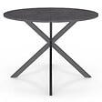 ID MARKET - Table à manger ronde JASPE 6 personnes plateau effet béton pied araignée gris anthracite 110 cm - vignette