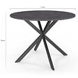 ID MARKET - Table à manger ronde JASPE 6 personnes plateau effet béton pied araignée gris anthracite 110 cm - vignette