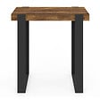 ID MARKET - Table haute de bar PHOENIX bois foncé effet vieilli et noir 90 cm - vignette