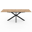 ID MARKET - Table à manger extensible rectangle ALIX 6-10 personnes bois et noir 160-200 cm - vignette