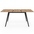 ID MARKET - Table scandinave extensible rectangle INGA 4-8 personnes plateau bois pieds noirs 110-150 cm - vignette