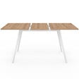 ID MARKET - Table scandinave extensible rectangle INGA 4-8 personnes plateau bois pieds blancs 110-150 cm - vignette