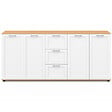 ID MARKET - Buffet 180 cm VITO XXL 4 portes avec 3 tiroirs bois et blanc - vignette
