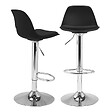 ID MARKET - Lot de 2 tabourets de bar KARL design noir - vignette
