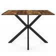 ID MARKET - Table à manger rectangle ALIX 6 personnes pied araignée noir et plateau bois foncé HAWKINS 110 cm - vignette