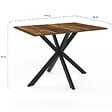 ID MARKET - Table à manger rectangle ALIX 6 personnes pied araignée noir et plateau bois foncé HAWKINS 110 cm - vignette