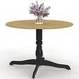 ID MARKET - Table à manger ronde MARIE 4-6 personnes bois façon hêtre et noir 110 cm - vignette