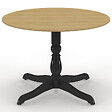 ID MARKET - Table à manger ronde MARIE 4-6 personnes bois façon hêtre et noir 110 cm - vignette