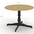 ID MARKET - Table à manger ronde MARIE 4-6 personnes bois façon hêtre et noir 110 cm - vignette