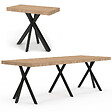 ID MARKET - Table console extensible ALIX 10 personnes 235 cm design industriel - vignette