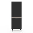 ID MARKET - Colonne de cuisine 60 cm CINA 2 portes façon hêtre et noir - vignette