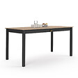ID MARKET - Table à manger rectangle ISIS 8 personnes avec tiroir bois et noir 150 cm - vignette