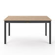 ID MARKET - Table à manger rectangle ISIS 8 personnes avec tiroir bois et noir 150 cm - vignette