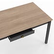 ID MARKET - Table à manger rectangle ISIS 8 personnes avec tiroir bois et noir 150 cm - vignette