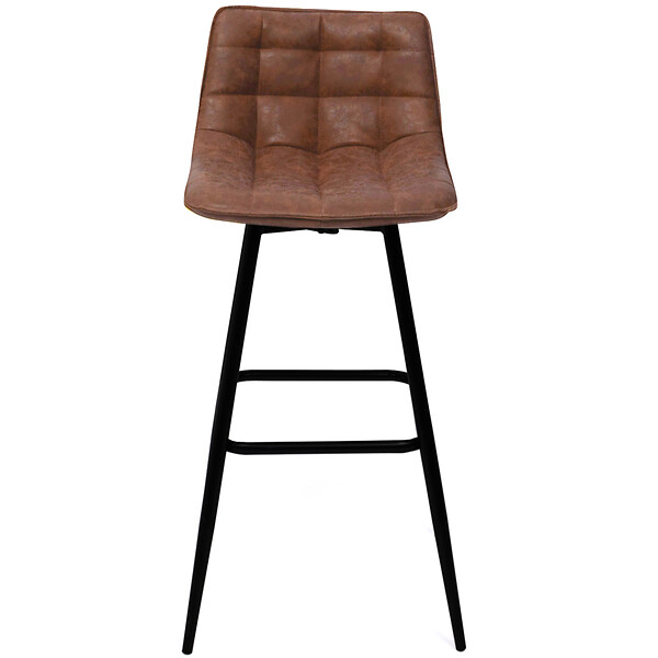 ID MARKET - Lot de 4 tabourets de bar MADY marron vintage - large