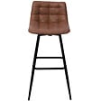 ID MARKET - Lot de 4 tabourets de bar MADY marron vintage - vignette