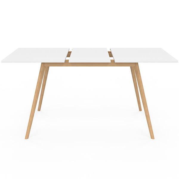 ID MARKET - Table scandinave extensible rectangle INGA 4-8 personnes blanche 110-150 cm - large